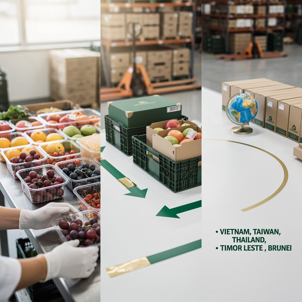 Angie Fruits Pte Ltd professional prepacked fruit export services and cold chain logistics operations